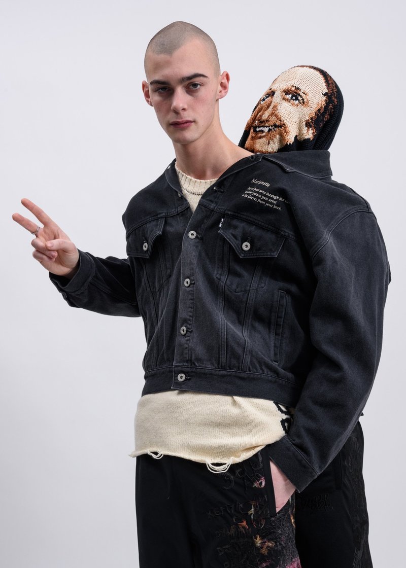 Doublet Marionette Silk Denim Jacket - Black | Garmentory