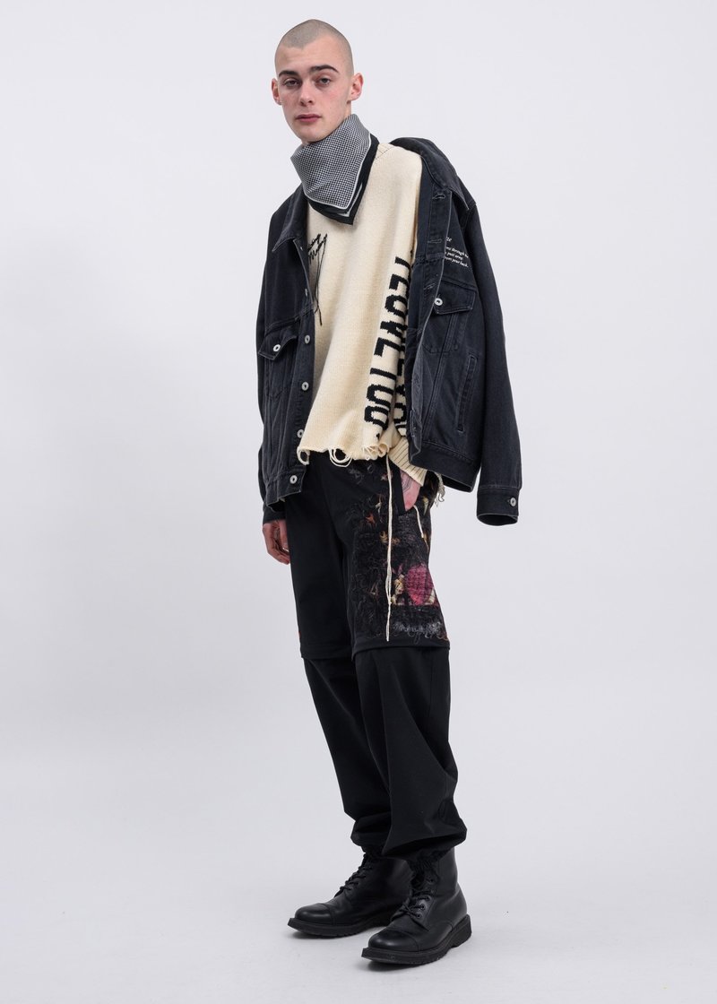 Doublet Marionette Silk Denim Jacket - Black | Garmentory