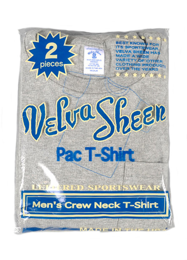 Velva Sheen Crew Neck Pocket TShirt 2Pack in Heather Grey Garmentory