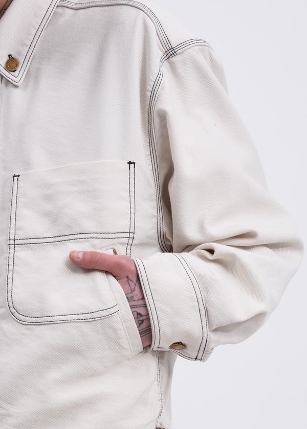 Doublet Heavy Twill Cut Off Jacket - White | Garmentory