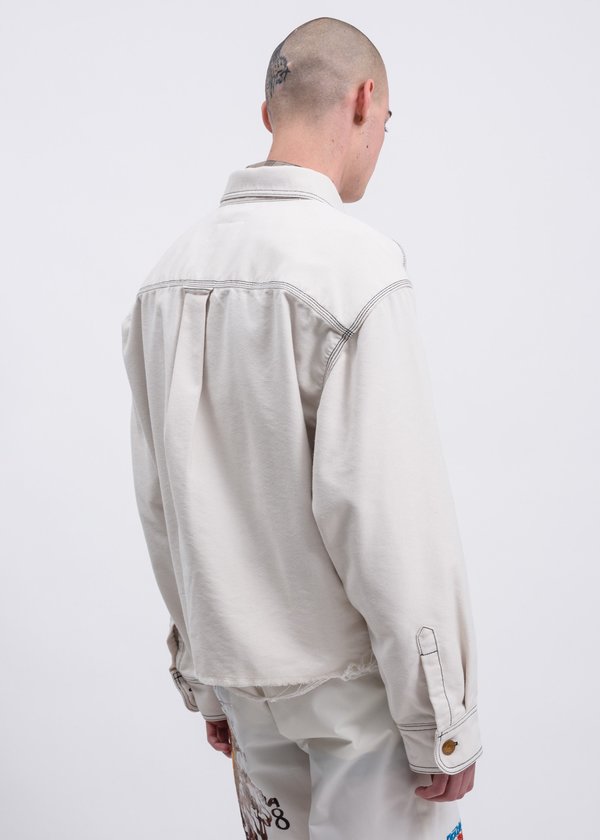 Doublet Heavy Twill Cut Off Jacket - White | Garmentory