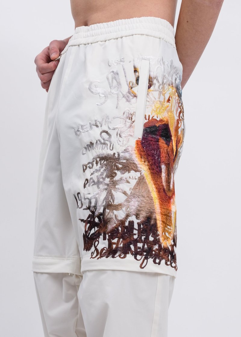 Doublet Printed Chaos Embroidery Two Way Pants - White