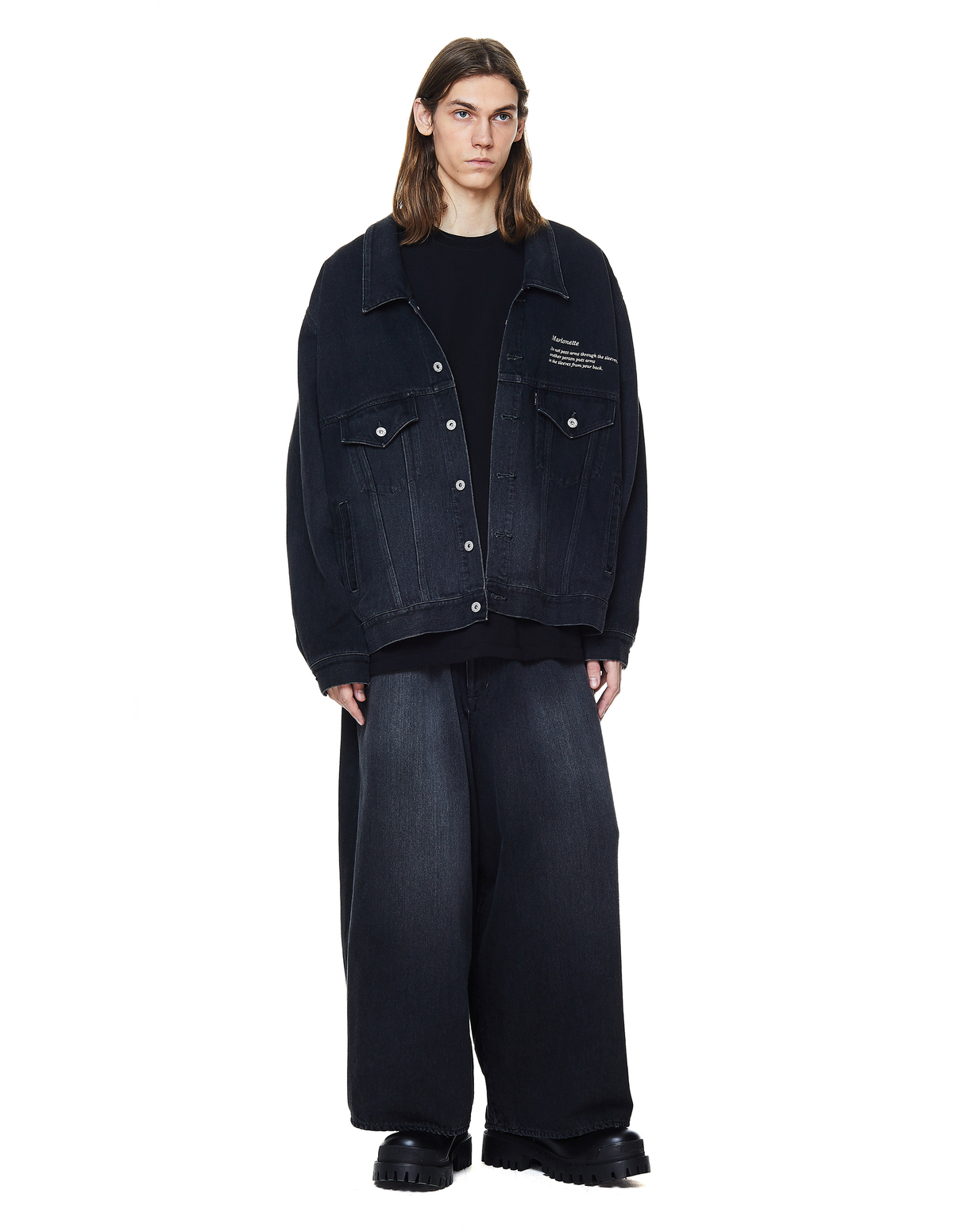 Doublet Cotton and Silk Denim Jacket - Black | Garmentory