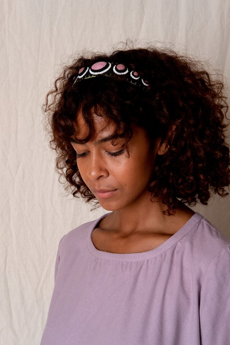 Robin Mollicone Black Rhodonite Headband | Garmentory display picture 1
