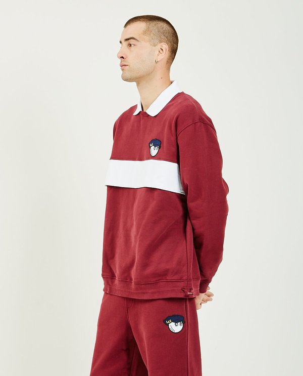 MALBON GOLF x Lyle & Scott Collar Sweater - Burgundy | Garmentory