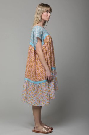 blue printed midi dress Sandee Rain Boutique