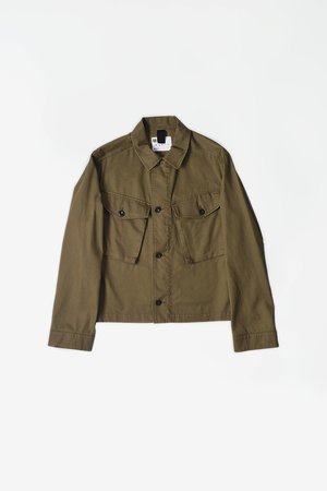 Margaret Howell Cropped Army Jacket - Japanese Drill Khaki