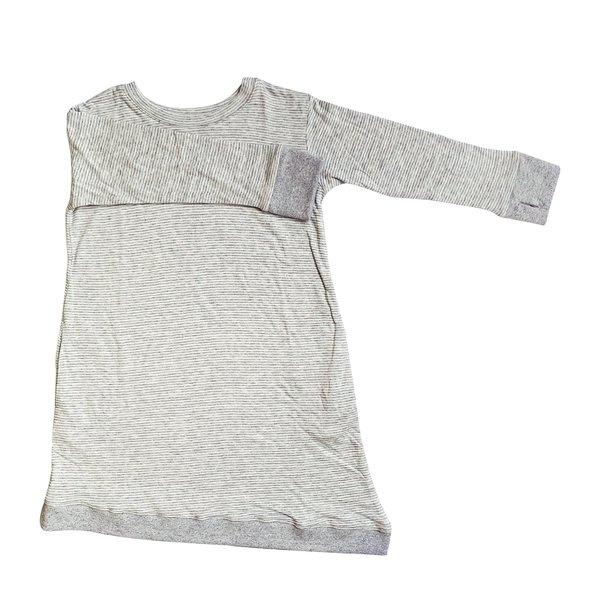 Kids Bash+Sass Asymmetric Dress - Grey Skinny Stripes Kids Bash+Sass Asymmetric Dress - Grey Skinny Stripes
