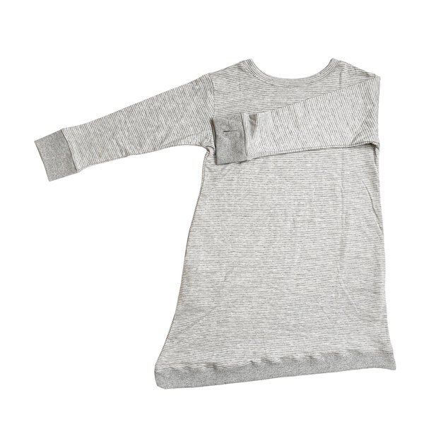 Kids Bash+Sass Asymmetric Dress - Grey Skinny Stripes Kids Bash+Sass Asymmetric Dress - Grey Skinny Stripes