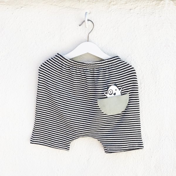 Kids Unisex Bash+Sass Hammer Shorties - Black/White Stripes Kids Unisex Bash+Sass Hammer Shorties - Black/White Stripes