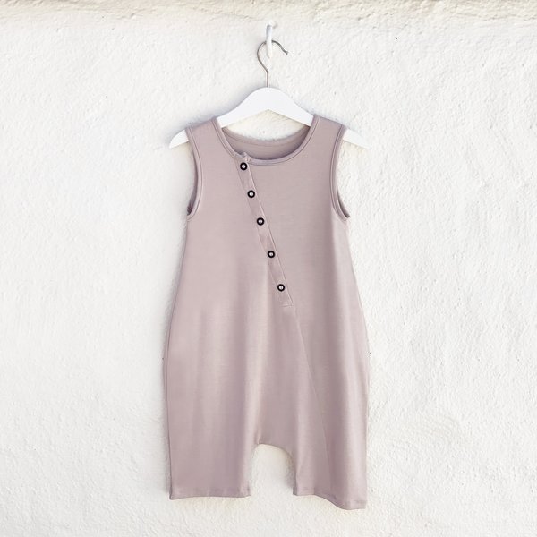 Kids Unisex Bash+Sass Tank Romper - Mocha Kids Unisex Bash+Sass Tank Romper - Mocha