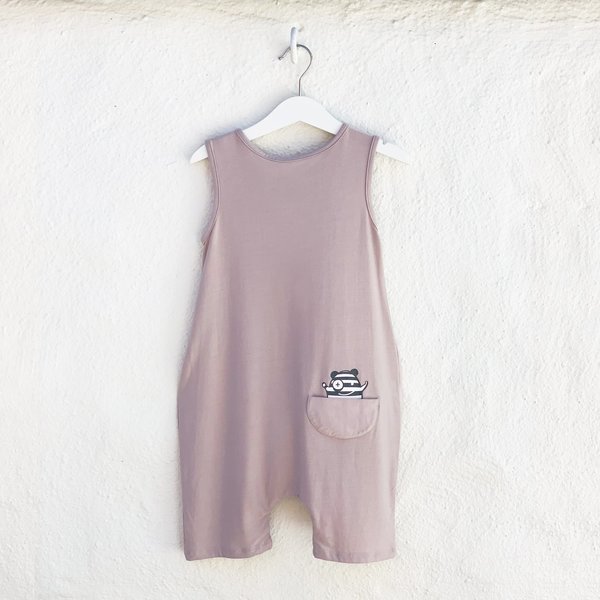 Kids Unisex Bash+Sass Tank Romper - Mocha Kids Unisex Bash+Sass Tank Romper - Mocha