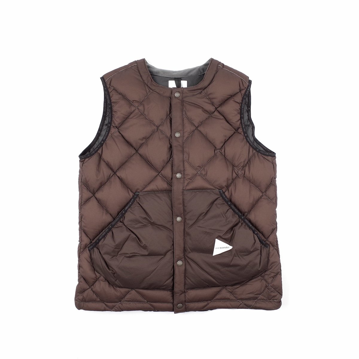 and wander Diamond Stitch Down Vest - Brown | Garmentory