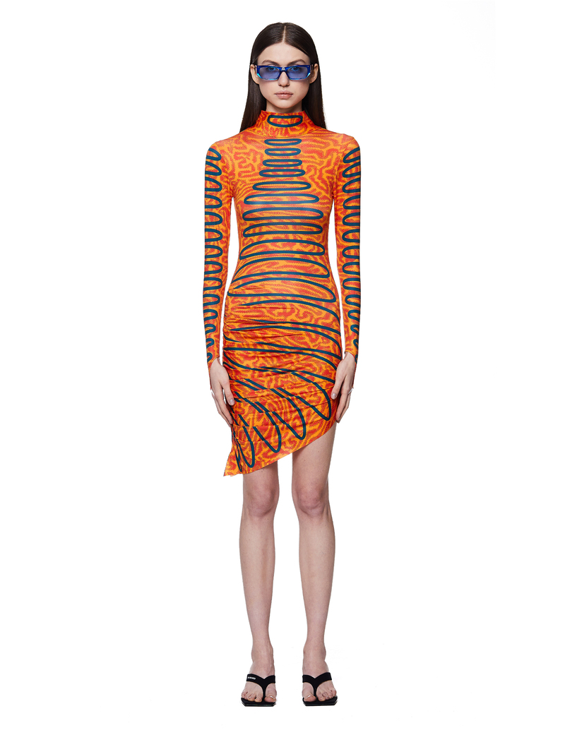 Maisie Wilen Mini Dress - green / orange | Garmentory