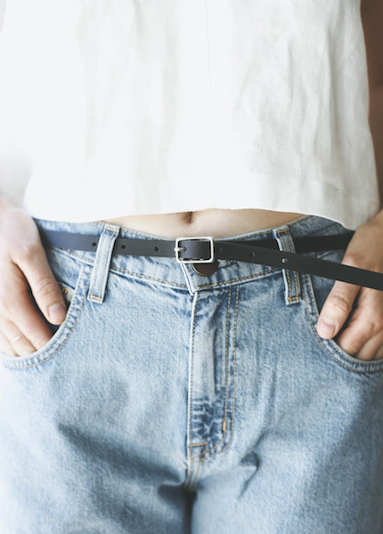 The Stowe - Skinny Belt in Black The Stowe - Skinny Belt in Black