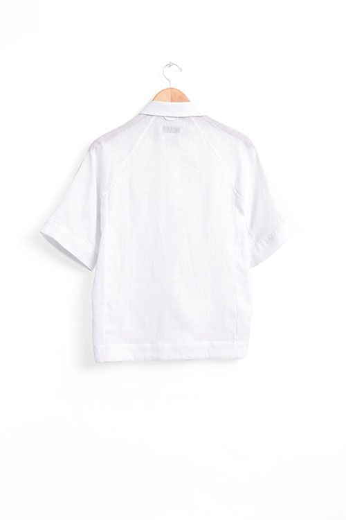 The Sleep Shirt Raglan Pyjama Top in White Linen The Sleep Shirt Raglan Pyjama Top in White Linen