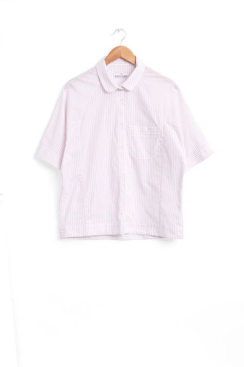 The Sleep Shirt Raglan Pyjama Top in Red and White Stripe The Sleep Shirt Raglan Pyjama Top in Red and White Stripe