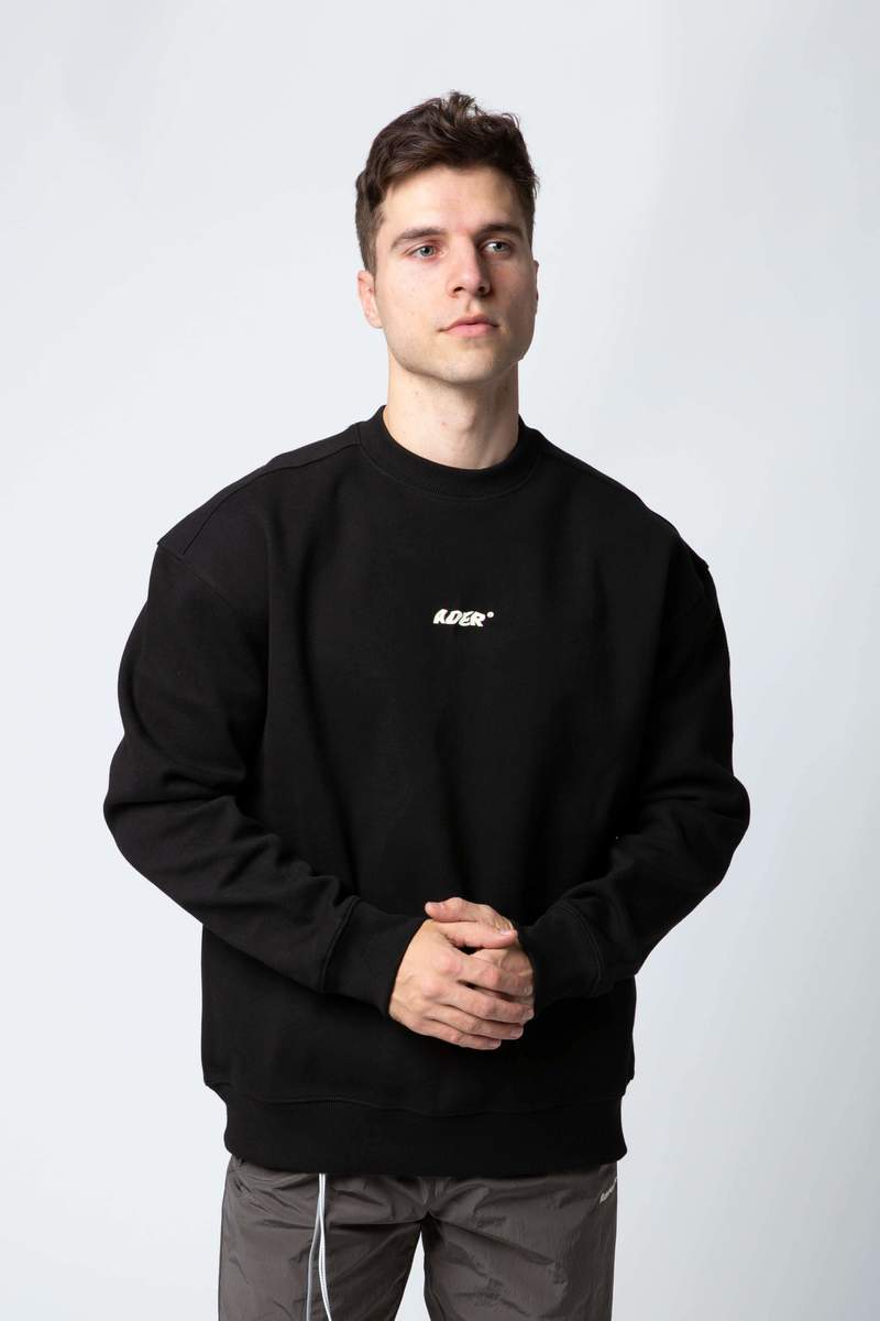 【ADERERROR】 ★ T-shirt Product. 47 ★ Semi Over Fit Ader Error logo-embroidered Drop Shoulder T-shirt | Black