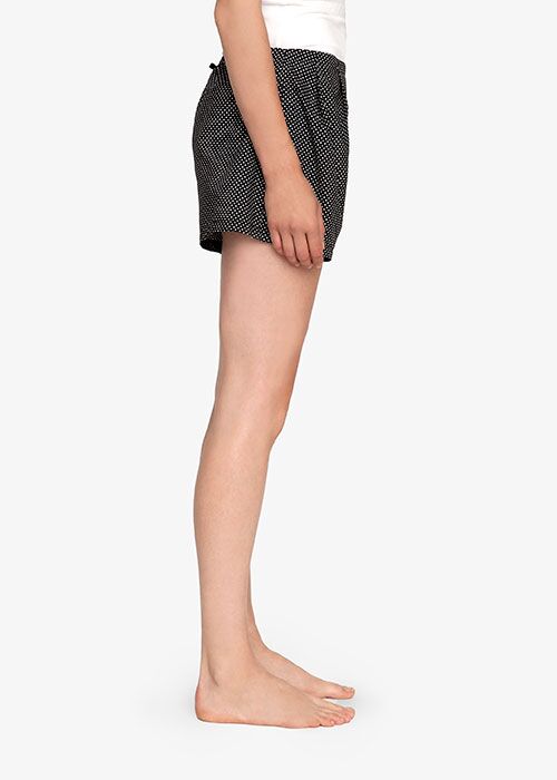 The Sleep Shirt Pleat Short Black Polka Dot The Sleep Shirt Pleat Short Black Polka Dot