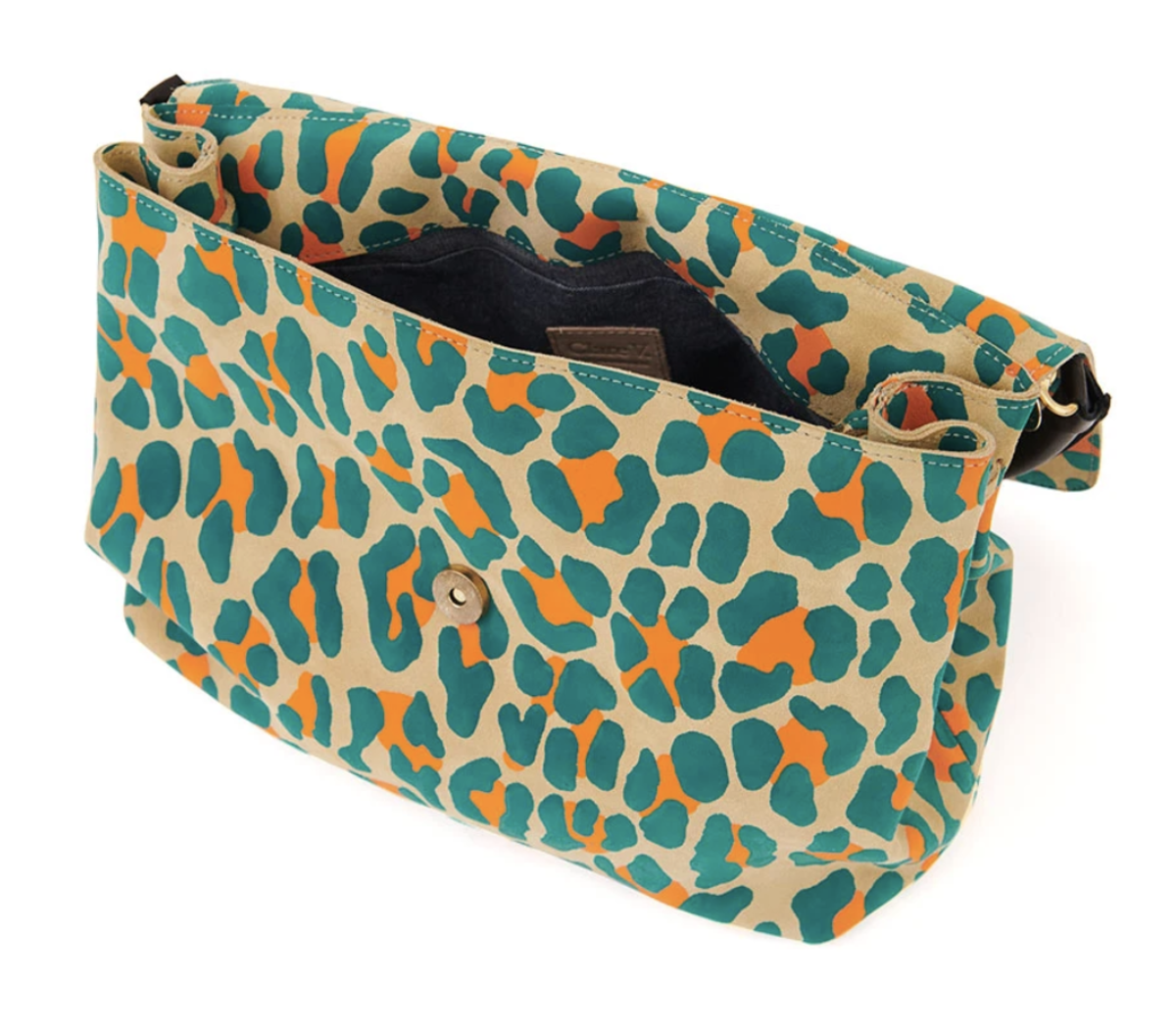 Clare V. Helene Bag - Neon Cat Suede Teal