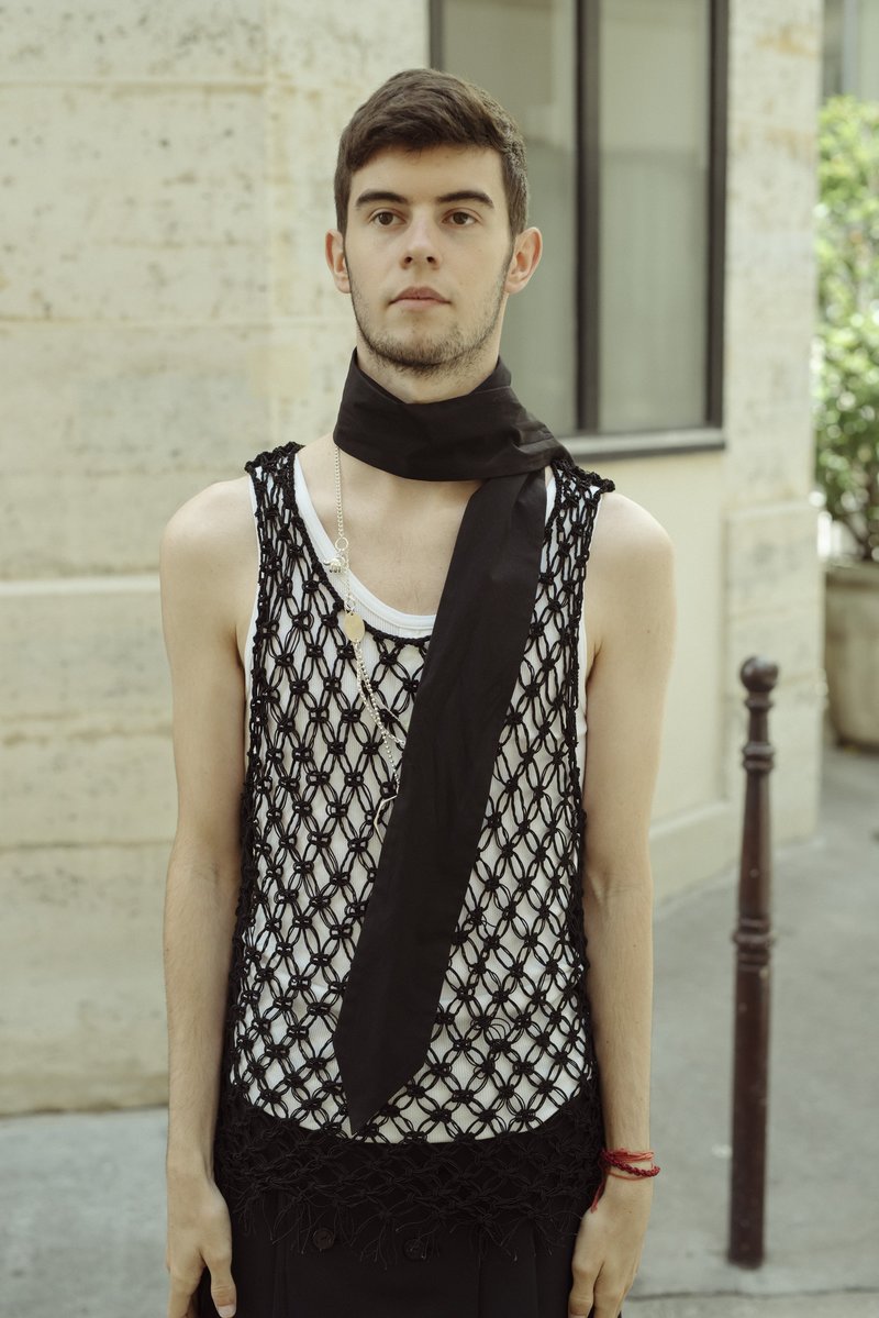 チカキサダ　DENIM MACRAME TOP　キャソール IVY PATCHWORK BELTED DENIM CORSET – AKIRA