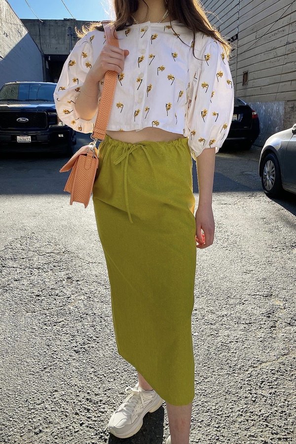 Lisa Says Gah Simone Maxi Skirt - Olive Lisa Says Gah Simone Maxi Skirt - Olive