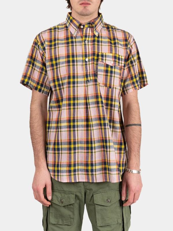 ENGINEERED GARMENTS ポップオーバー BD シャツ チェック Engineered Garments Popover Button Down Shirt - Pink / Yellow