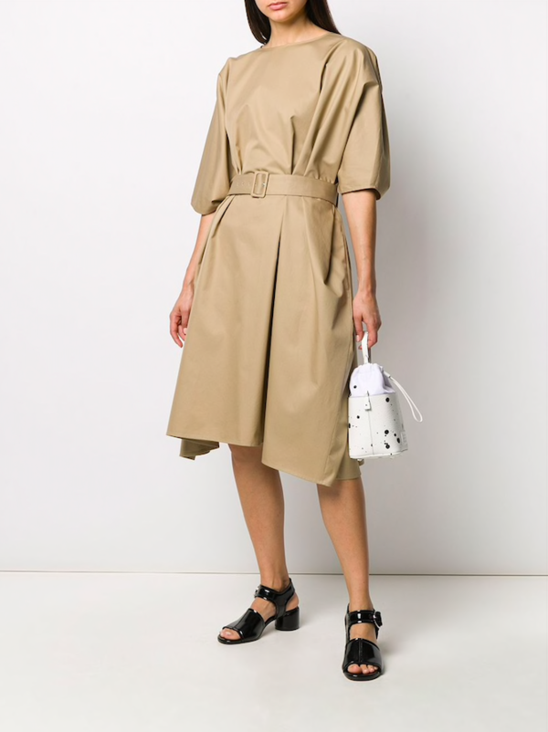 maison margiela asymmetric dress Asymmetrical Midi Dress in Black/Butter main image 1