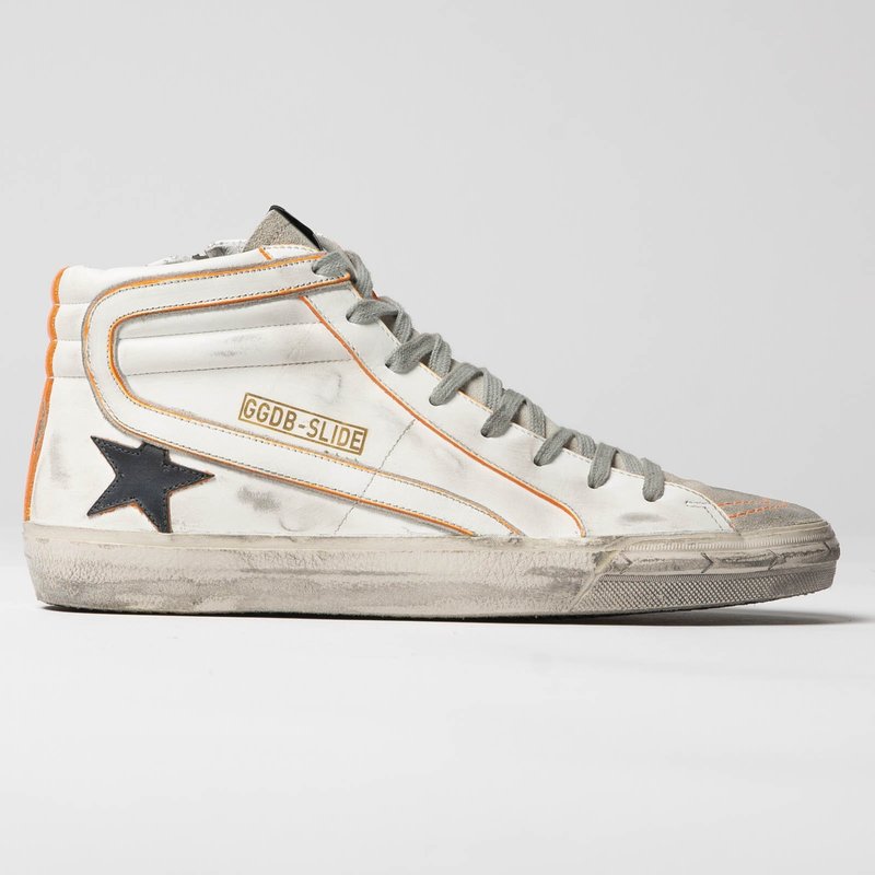 Golden Goose Sneakers Slide - White | Orange | Black Star