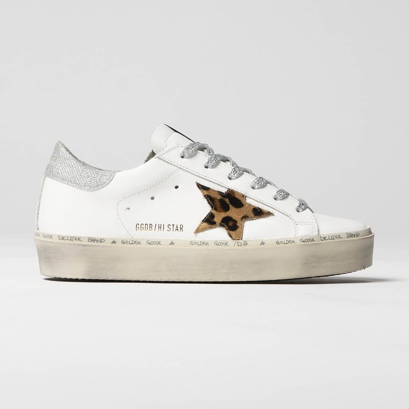 Golden Goose Sneakers Hi Star - White | Silver | Leopard