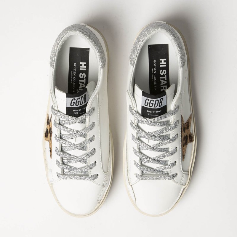【Golden 】Hi-Star Sneakers ホワイト/シルバー Golden Goose Hi Star sneakers in white and silver star
