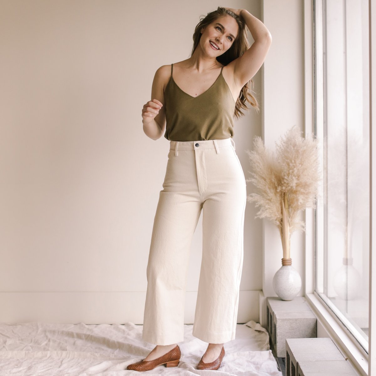 Ozma High Rise Wide Leg Pant - Putty - Image 3 of 7