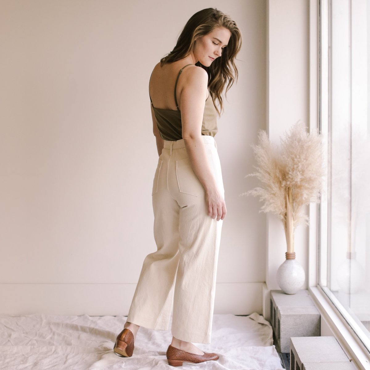 Ozma High Rise Wide Leg Pant - Putty - Image 5 of 7