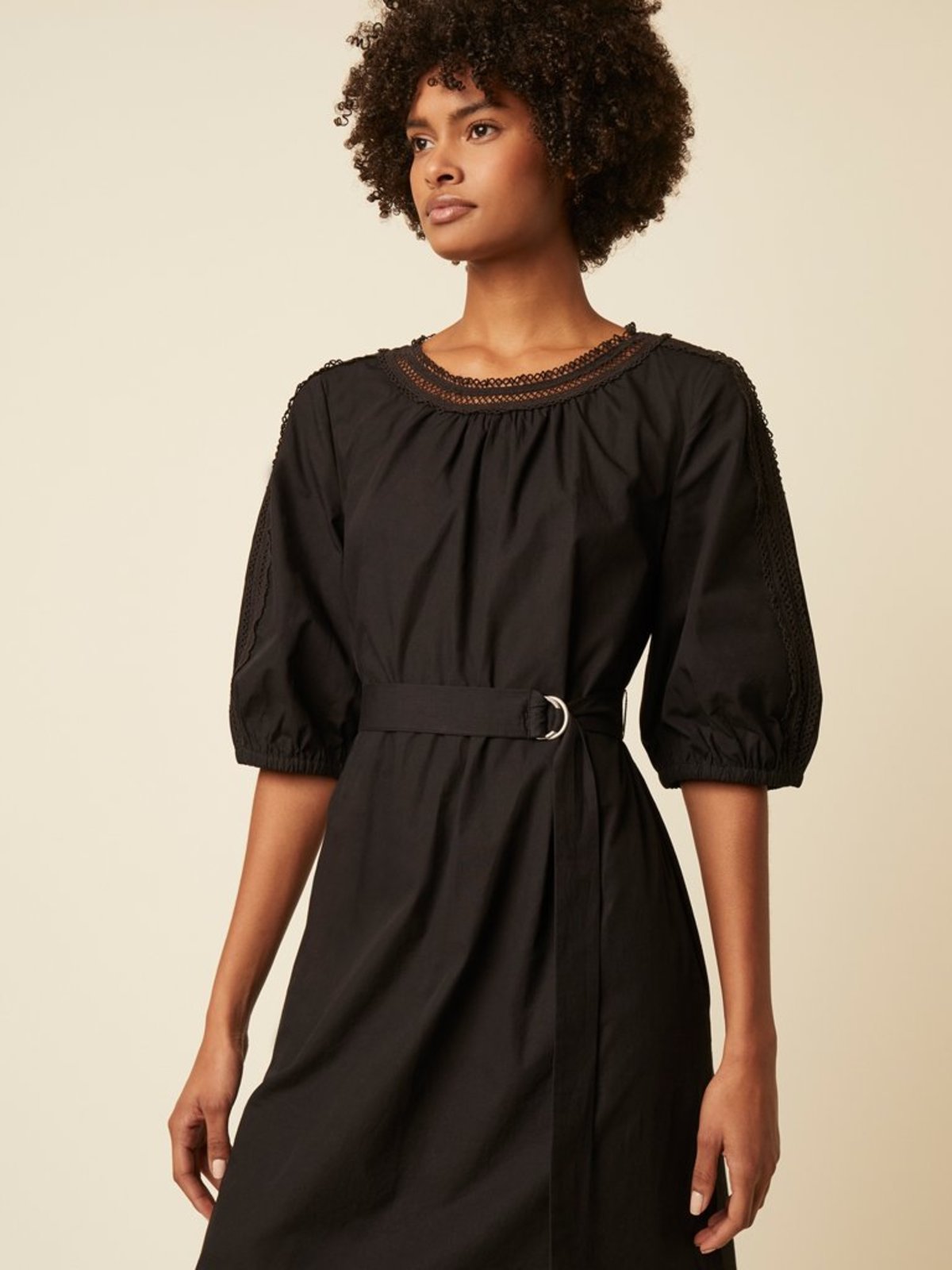 Great Plains Iva Cotton Dress - Black - Image 2 of 4