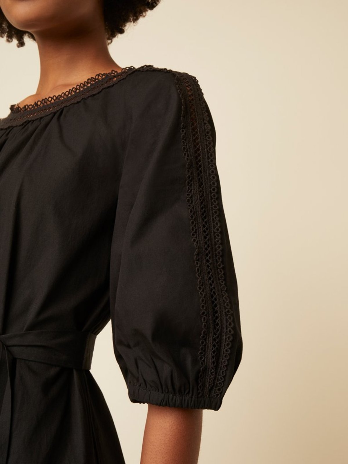 Great Plains Iva Cotton Dress - Black - Image 3 of 4