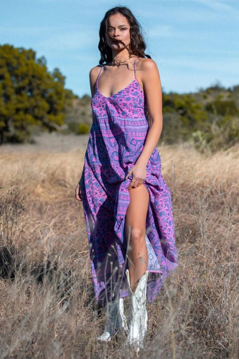 spell journey boho dress Boho Spell Style Midi Dress, Comfortable Bohemian Chic Dress, Long sleeve dress XS-2X