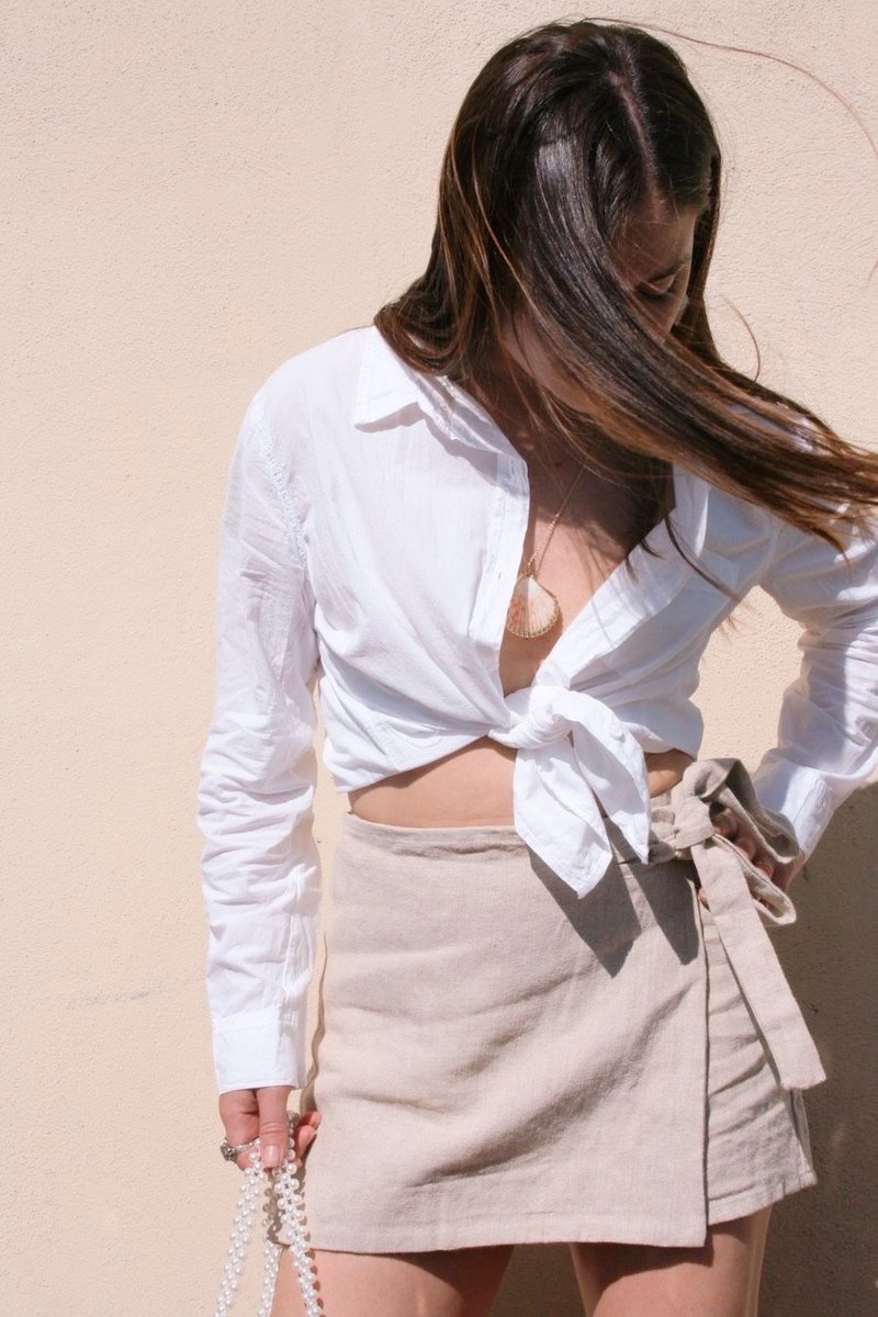 Lacausa Cotton Button Up Shirt - White