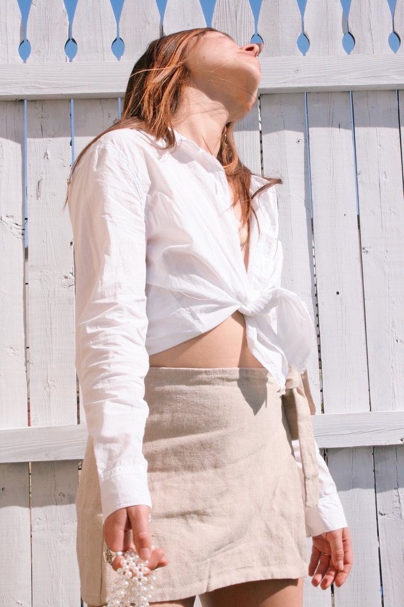 Lacausa Cotton Button Up Shirt - White