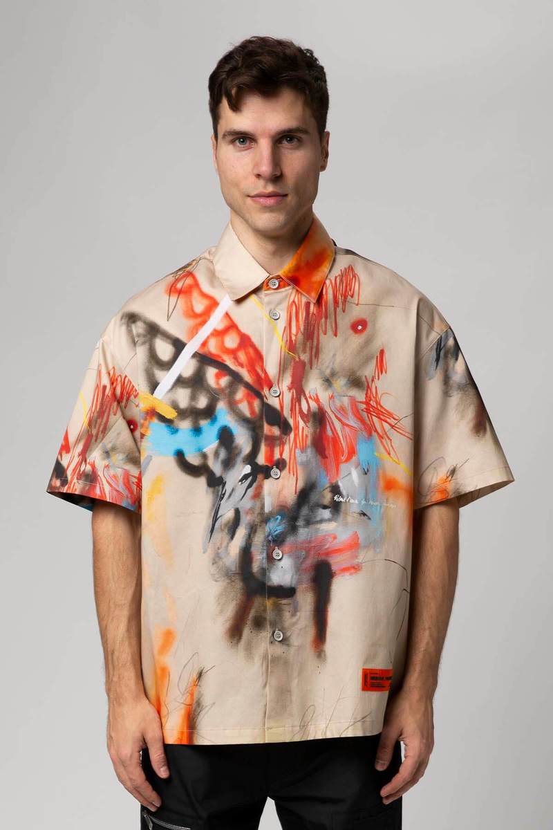 Heron Preston Robert Nava Baseball Shirt - Sand/Multicolor
