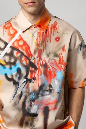 Heron Preston Robert Nava Baseball Shirt - Sand/Multicolor