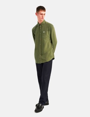 Fred Perry Overdyed Shirt - Military 