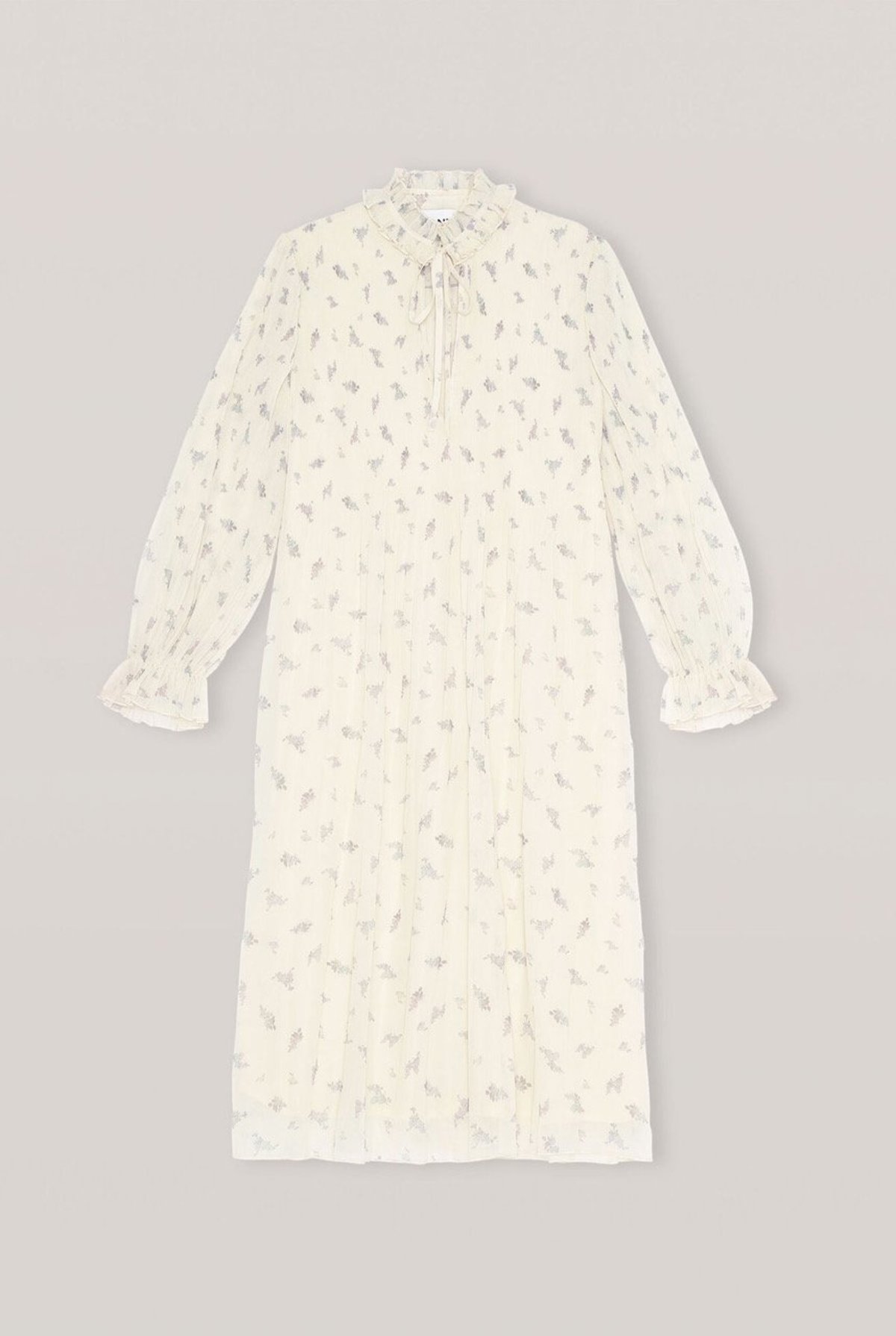 knee length dresses for ladies Seersucker Check Gathered U-Neck Midi Dress in Lagoon