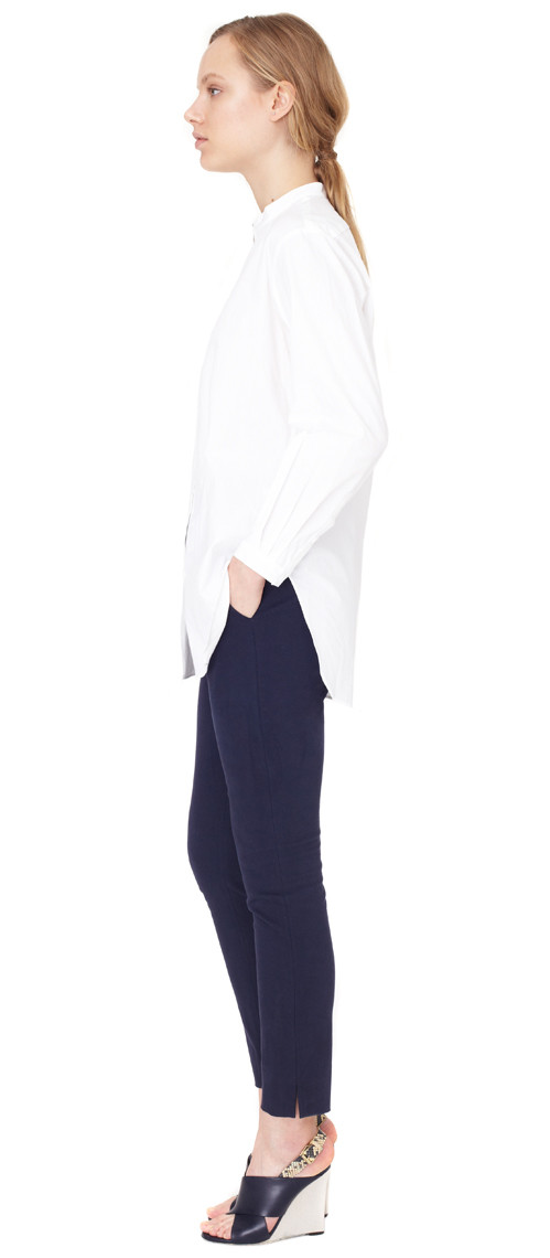 Apiece Apart Augustina White Collarless Shirt Apiece Apart Augustina White Collarless Shirt