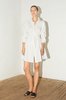 Datura Linen Short Shirt Dress - White - Thumbnail 2