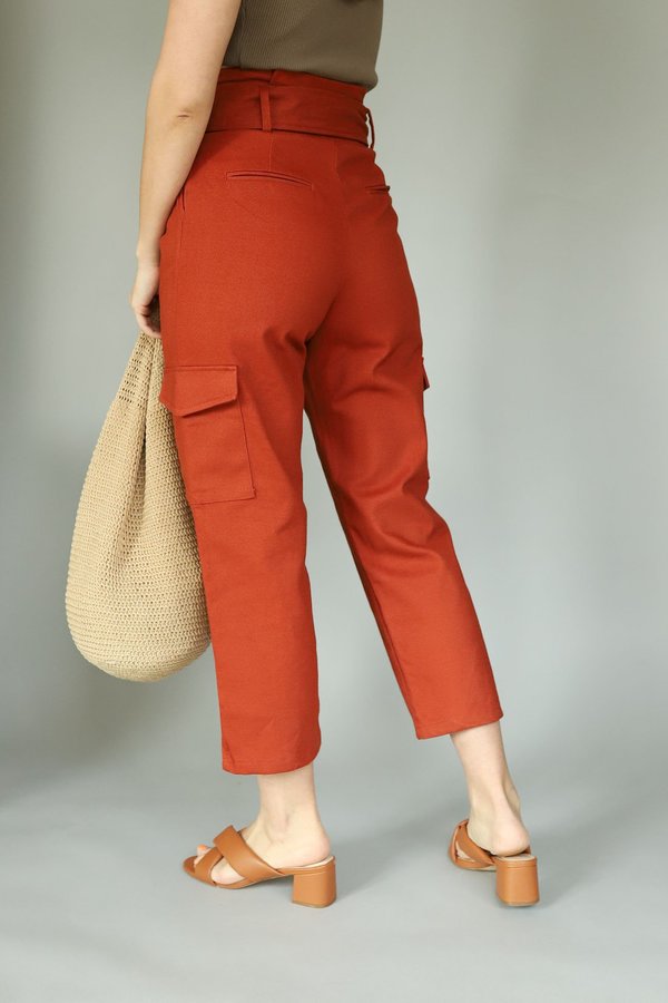 Glamorous Twill Belted Trousers - Rust Glamorous Twill Belted Trousers - Rust
