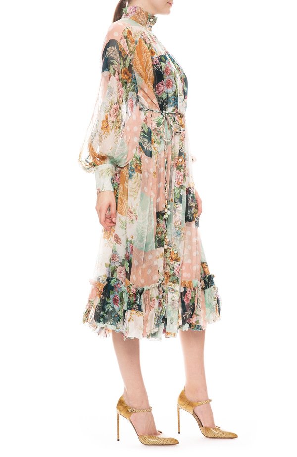 knee length dresses for ladies Zimmermann Wavelength Scallop Frill Dress main image 1
