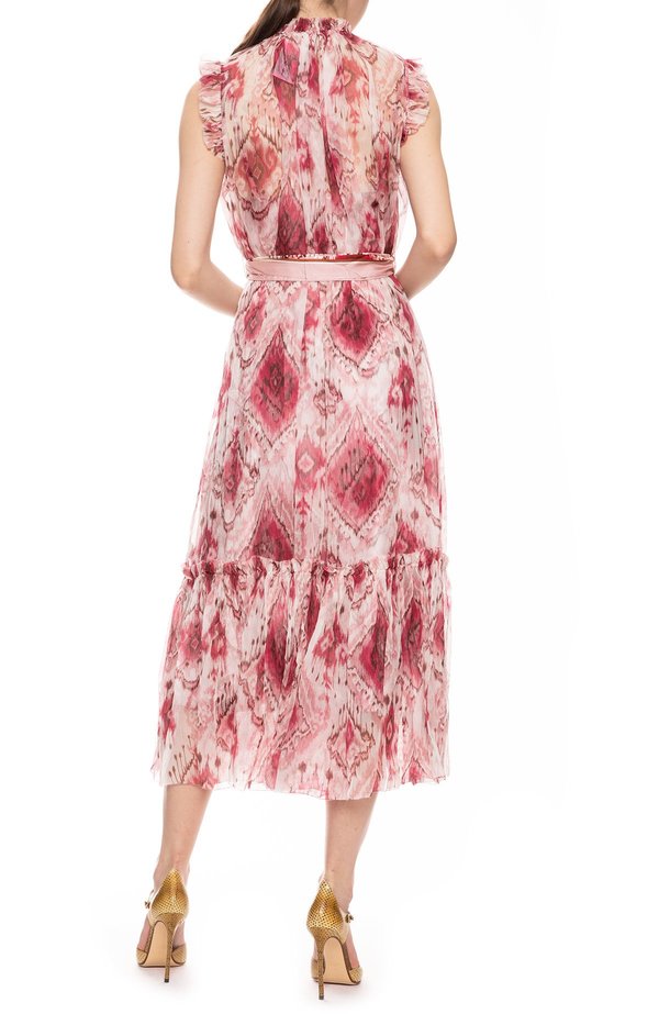 Zimmermann Wavelength Frill Silk Dress - raspberry | Garmentory