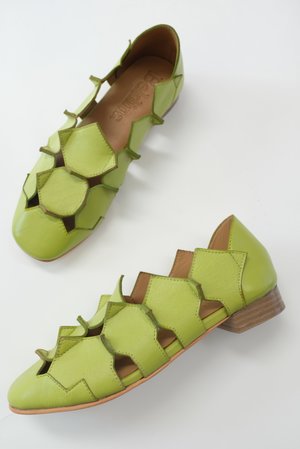 Beklina Square Pieced Flats - Lime Beklina Square Pieced Flats - Lime