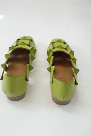 Beklina Square Pieced Flats - Lime Beklina Square Pieced Flats - Lime