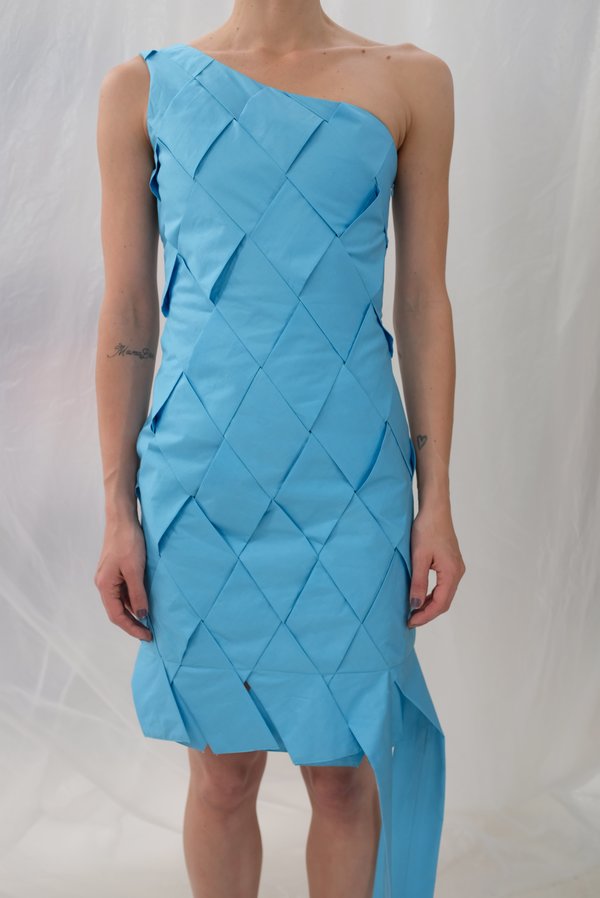 Mozh Mozh Checkered Colibri Dress - Azul Mozh Mozh Checkered Colibri Dress - Azul